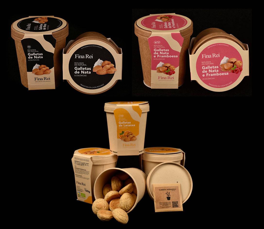 Imaxe do produto pack de galletas de nata ecolóxicas de Fina Rei
